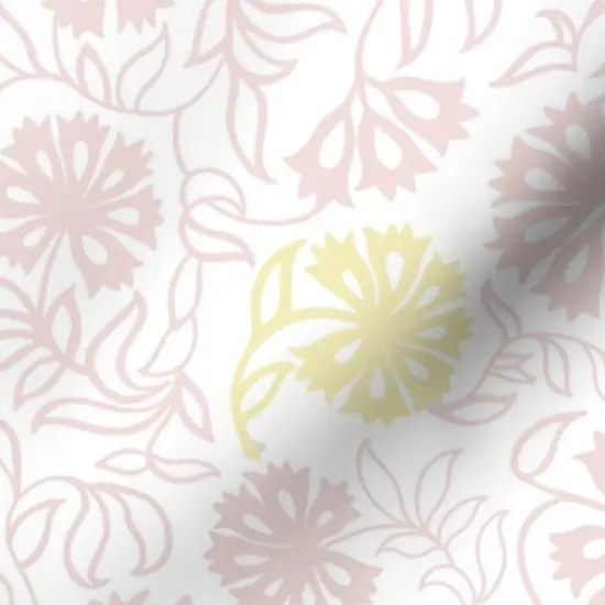 Various Fabrics by the Yard or Fat Quarter Flowers Leaves Floral Spring Woodblock Garden Custom Printed Fabric by Spoonflower {7}