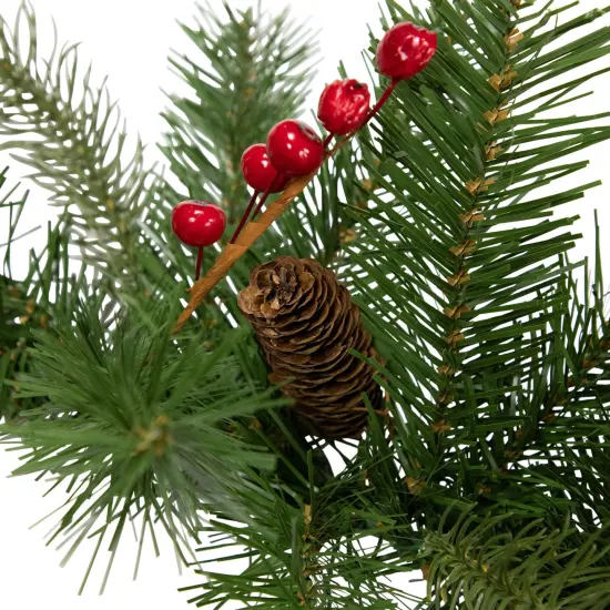 Northlight Real Touch&trade;️ Noble Fir Commercial Christmas Garland with Berries - Unlit - 25' x 12" Green {7}