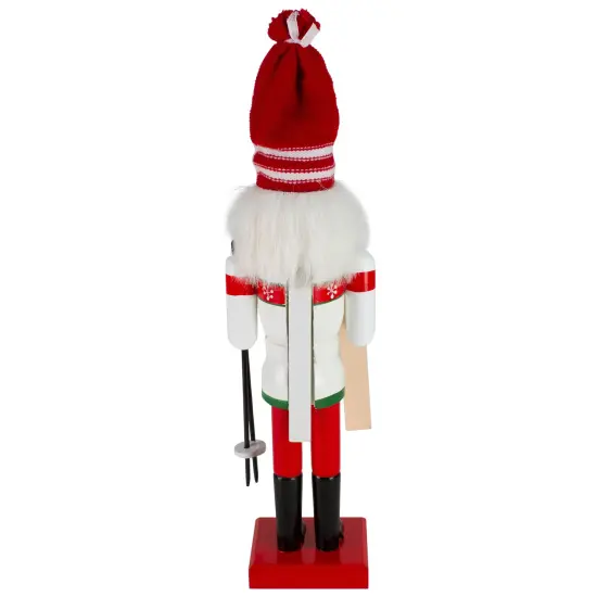 Northlight 14" Red and White Wooden Skiing Christmas Nutcracker {6}