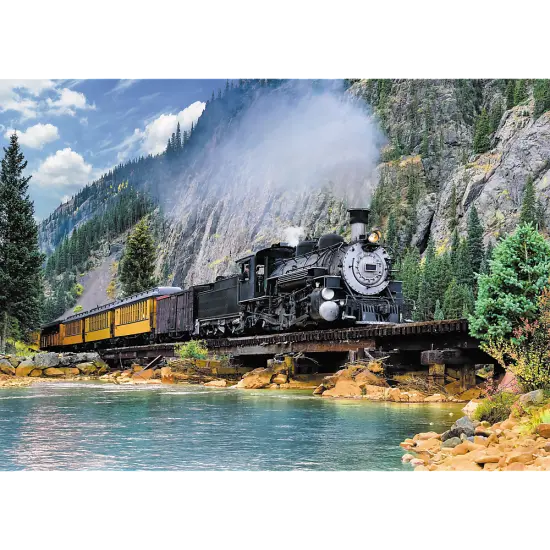 500 Piece Jigsaw Puzzle, Mountain Train, Locomotive Puzzle, Adult Puzzles, Trefl 37379 {2}