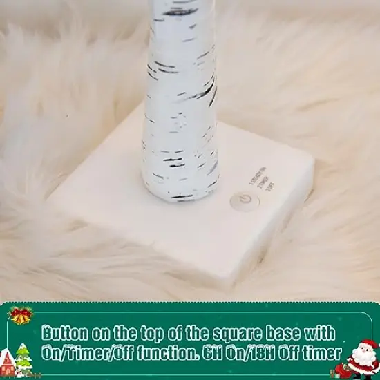 2 FT Birch Tree with LED Lights, Warm White Light up Tree Lamp, Fairy Light Spirit Tree for Xmas Indoor Home Table Fireplace Decor, Battery Powered, 6H/18H Timer (2PK) {6}