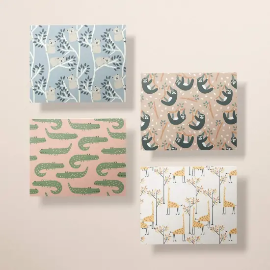 Jungle Animal Baby Shower Thank You Cards| Eco-Friendly Kids Thank You Cards With Envelopes | 12, 24 {4}