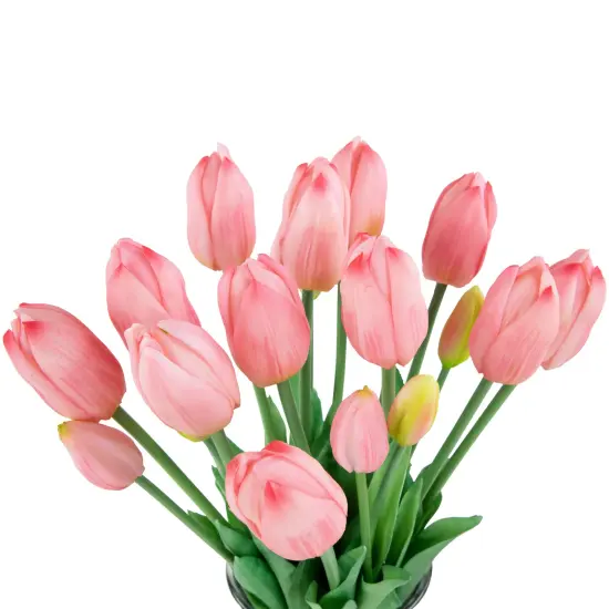 Northlight Real Touch&trade; Pink Artificial Tulip Floral Bundles, Set of 6 - 18" {4}