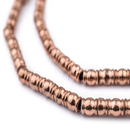 The Bead Chest Copper Beveled Barrel Beads 7x5mm, Full Strand of Quality Metal Spacers for DIY Jewelry Design {1}