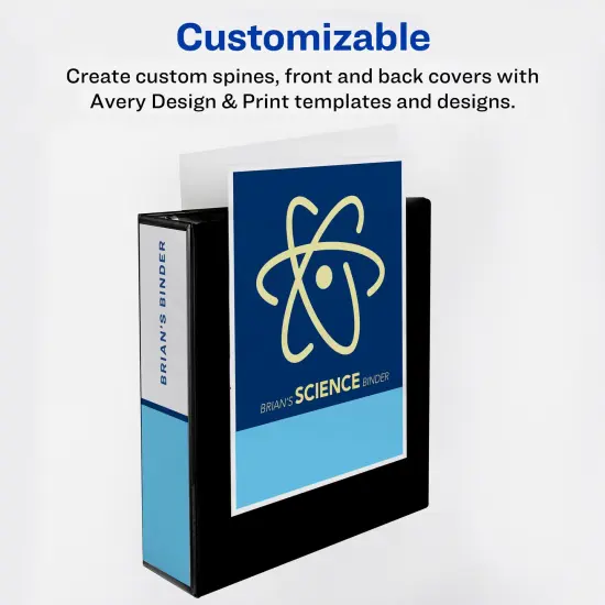 Avery Heavy-Duty View 3 Ring Binders, 3 Inch One Touch Slant Rings, 2 White Binders (46045) {5}