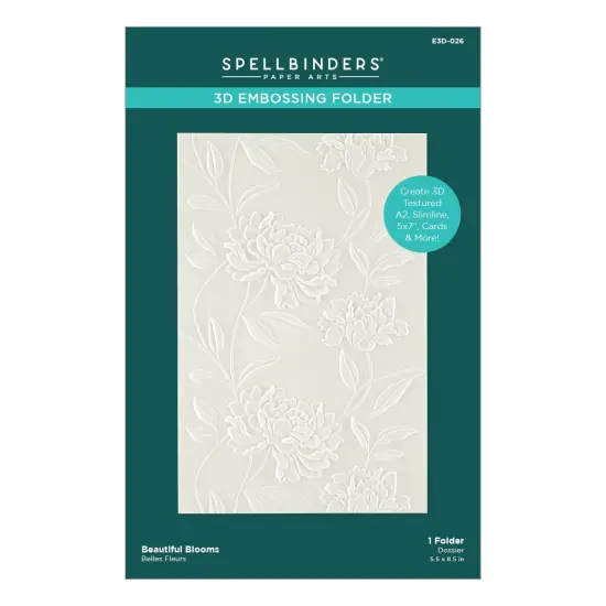 Spellbinders 3D Embossing Folder 5.5"X8.5"-Beautiful Blooms {1}