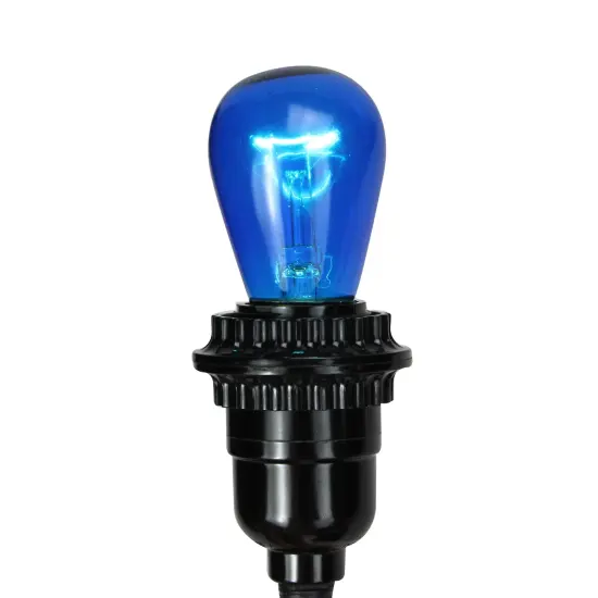 Northlight Transparent Incandescent S14 Edison Style Christmas Replacement Bulbs - Blue - Pack of 25 {4}