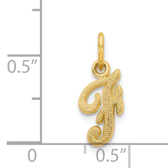14K Gold Initial F Charm Jewelry FindingKing 16mm Long X 7mm Wide Approx. {2}