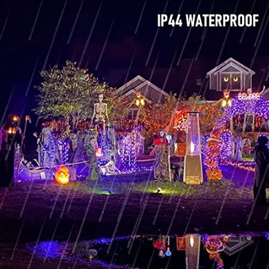 164FT 500 LED Halloween Lights, 8 Modes Waterproof Plug in String Lights for Halloween Indoor Outdoor Yard Party Wedding Garden Home Decorations (Purple & Orange) {5}