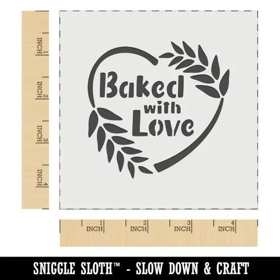 Baked with Love Heart Wheat Wreath Bread Baking Wall Cookie DIY Craft Reusable Stencil {6}