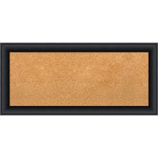 Nero Black Wood Framed Corkboard, Natural Cork {1}