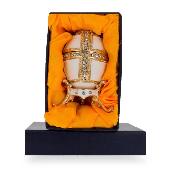 1890 Danish Palaces Royal Imperial Easter Egg in White {5}