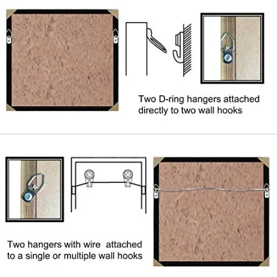 EesTeck 150 Pack Small D-Ring Steel Picture Hangers with Screws Picture Frames Picture Hang Solutions, for Hanging Clock Paintings Artwork Picture Frame Hook Photos {2}