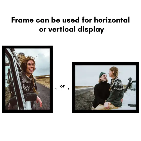 Americanflat Gallery Poster Frame - Wooden Picture Frame for Wall Art - Plexiglass Cover - Hanging Hardware for Horizontal or Vertical Display {10}