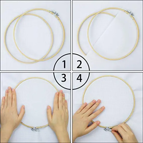 5 Pieces Embroidery Hoops Bamboo Circle Cross Stitch Hoop Ring 5 inch to 10 inch for Embroidery and Cross Stitch {5}