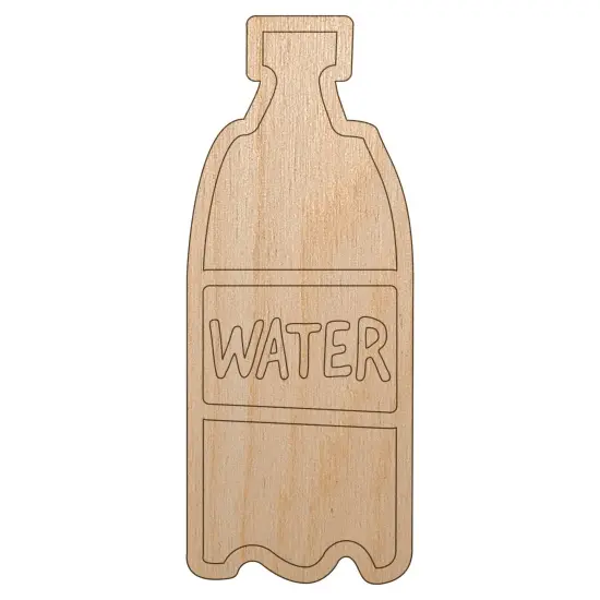 Water Bottle Doodle Unfinished Wood Shape Piece Cutout for DIY Craft Projects {7}