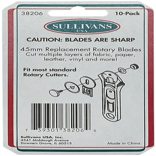 Sullivans Quilter's Choice Rotary Cutter Blades 10/Pkg-45mm {4}