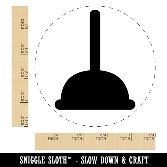 Toilet Plunger Plumbing Icon Solid Rubber Stamp for Stamping Crafting Planners {1}