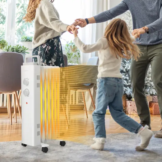 Costway 1500W Oil Filled Space Heater Electric Oil Radiant Heater w/ Safety Protection {2}