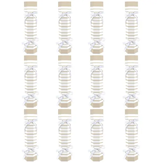 Big Dot of Happiness Tan Stripes - No Snap Simple Party Table Favors - DIY Cracker Boxes - Set of 12 {6}