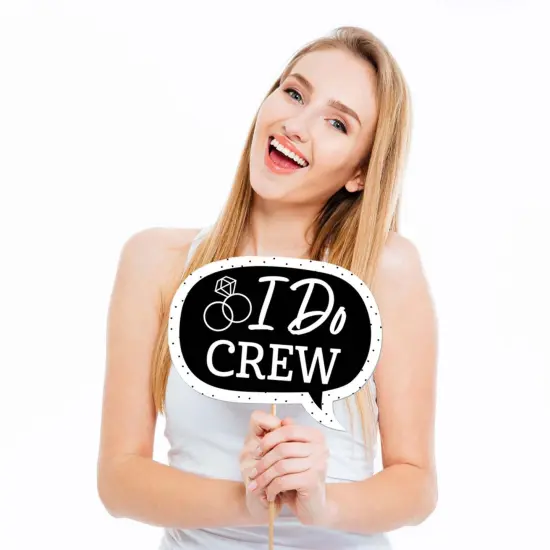 Big Dot of Happiness Funny Mr. and Mrs. - Black and White Wedding or Bridal Shower Photo Booth Props Kit - 10 Piece {4}