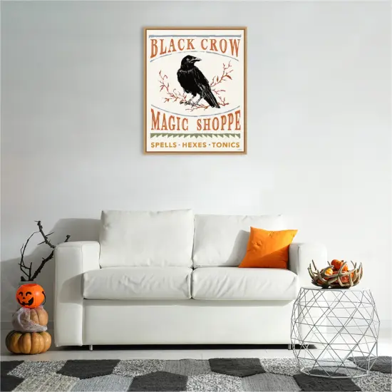 Black Crow Halloween Color by Anne Tavoletti Canvas Art Framed {5}