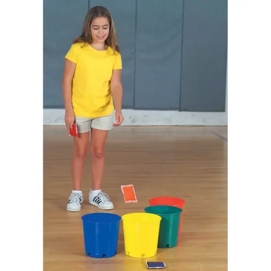 S&S Worldwide Large Stacking Buckets.Includes 12 Plastic Buckets, 2 Each in 6 Colors.8" H X 8-1/2" Top Diameter. Use for Storage, Toss Targets or Speed Stacking Games. {4}