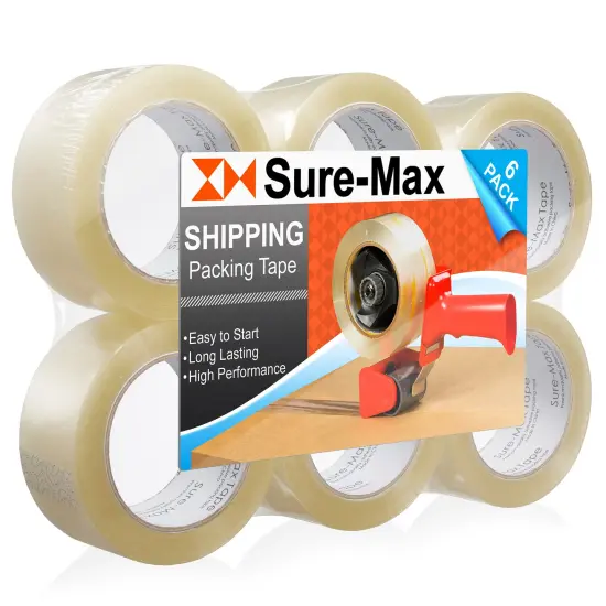 Sure-Max Premium Carton Packing Tape 1.8 mil 330 Feet (110 yards) - Clear {7}