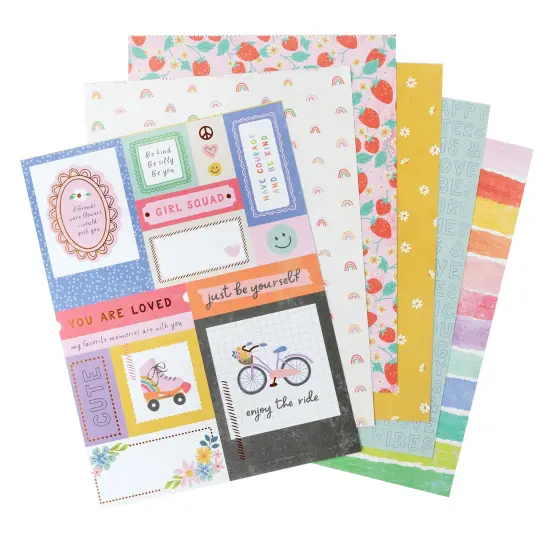 Pebbles Single-Sided Paper Pad 6"X8" 36/Pkg-Cool Girl, Gold Foil {2}