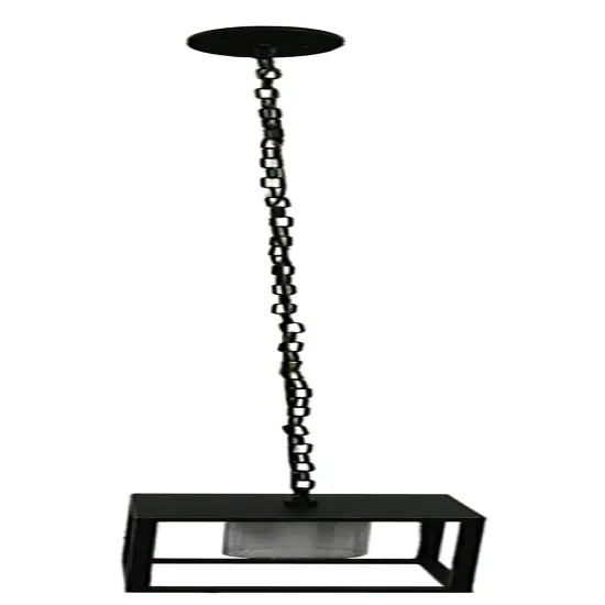 Mid Century Modern Bronze Ceiling Mount Light Geometric Chandelier Pendant Lamp {4}