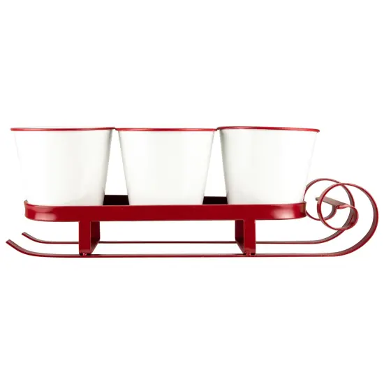 Northlight Sleigh with "Noel", "Joy" and "Merry" Buckets Christmas Centerpiece - 18.75" - Red {7}