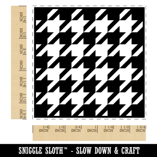 Houndstooth Pattern Block Square Rubber Stamp for Stamping Crafting {1}