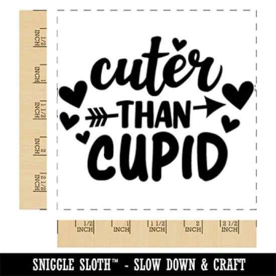 Cuter Than Cupid Valentine's Day Square Rubber Stamp for Stamping Crafting {1}
