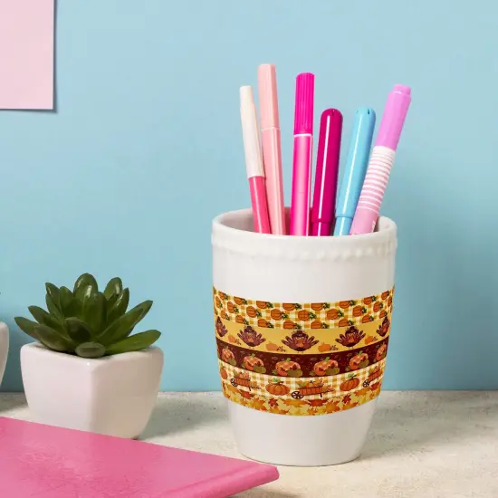 Wrapables Decorative Washi Tape for Scrapbooking, Stationery, Diary, Card Making (12 Rolls), Pumpkin Fun {6}