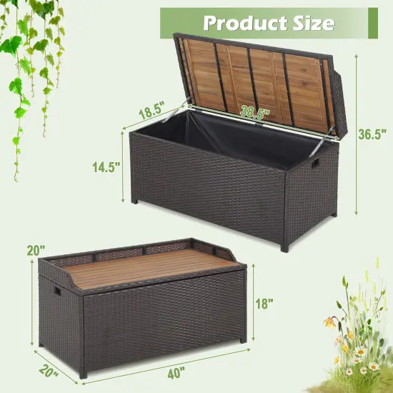 45 Gallon Outdoor Storage Box Bench with Zippered Liner {4}