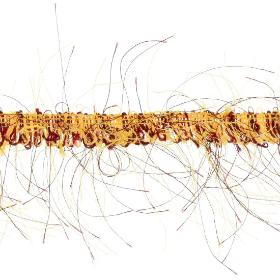 10 yards of Pippa Eyelash Fringe Trim | 10 yard cut Yellow/ Brick Red {1}