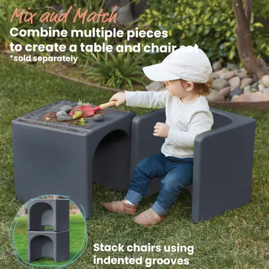 Tri-Me 3-In-1 Cube Chair, Kids Furniture Dark Grey {4}