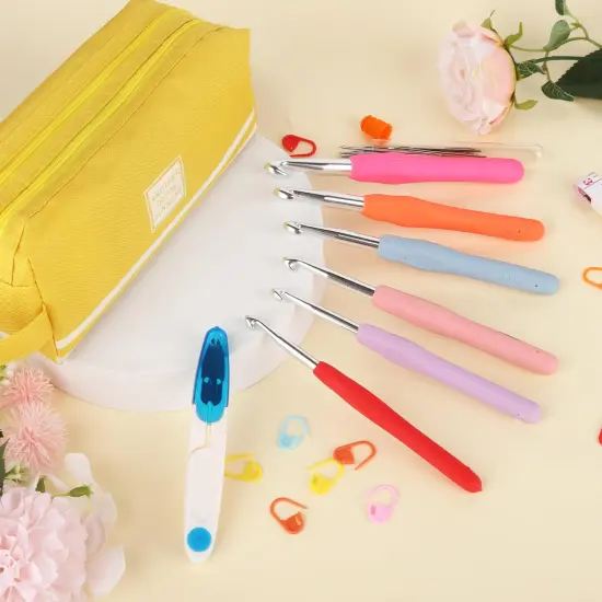 29 Pieces Big Size Crochet Hooks Set with Ergonomic Soft Handles for Thick Bulky Yarn,6.0mm - 10.0 mm Crochet Needls and Knitting & Crochet Supplies for Crochet Beginner Lover Crocheter {1}