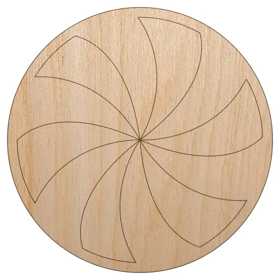 Peppermint Candy Swirl Unfinished Wood Shape Piece Cutout for DIY Craft Projects {2}