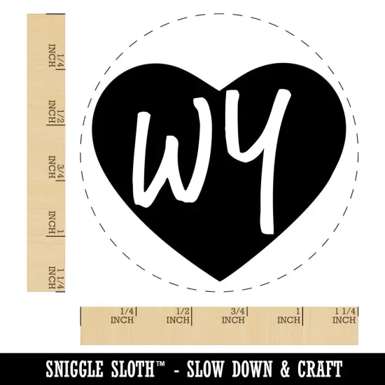 WY Wyoming State in Heart Rubber Stamp for Stamping Crafting Planners {1}