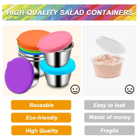 10 Pieces Food Storage Bags Silicone, Leakproof Reusable Storage Bags, Reusable Snack Bags Silicone for Home Food Storage, Kids School Lunch,Picnic and Travel (Salad Dressing Container) {1}