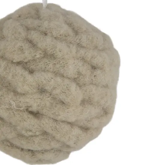 Northlight 3.75" Beige Woven Yarn Ball Hanging Christmas Ornament {6}