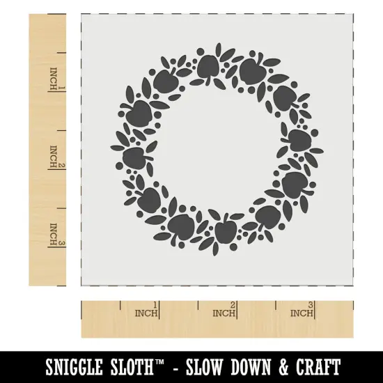 Apple Wreath Fall Wall Cookie DIY Craft Reusable Stencil {5}
