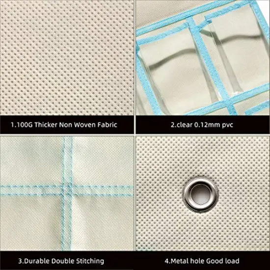 Classroom Pocket Charts for Cell Phone Calculator Holders, Pocket Organizer for Cell Phone Jail with 30 Clear Pockets Chart Size 33.5 x 24.5 Inch Classroom Pocket Storage (Beige) {4}