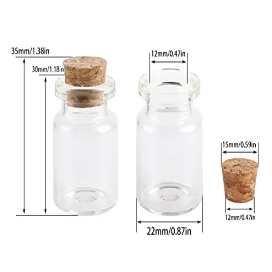 24 Pieces Mini Glass Bottles with Cork Stoppers 5ml DIY Art Crafts Storage Container,Tiny Glass Vials Cork for Wedding Decoration,Small Glass Corks Jars Party Favor {6}