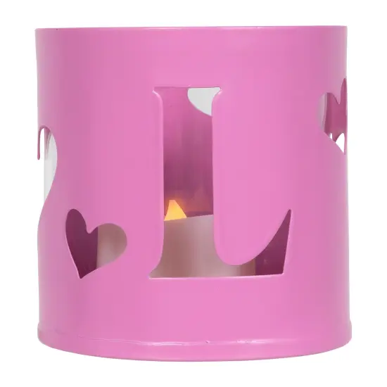 Northlight Love Valentine's Day Metal Votive Candle Holders - 2.75" - Set of 4 Pink {5}