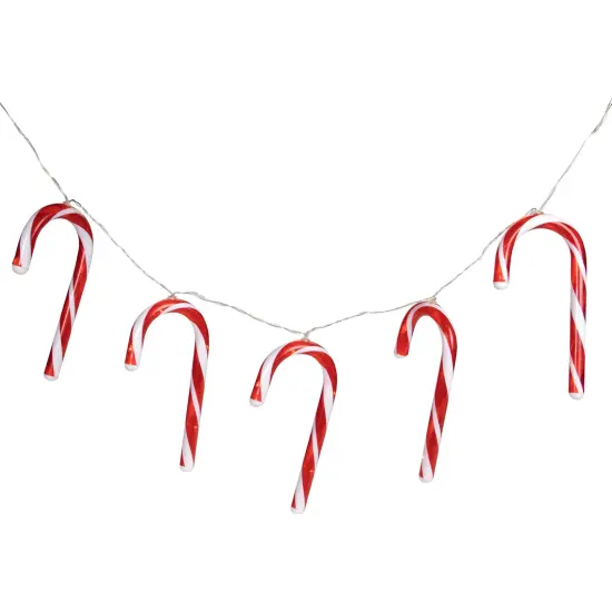 Northlight Candy Cane Christmas Light Set - 4.5' Clear Wire - 10ct Red {5}