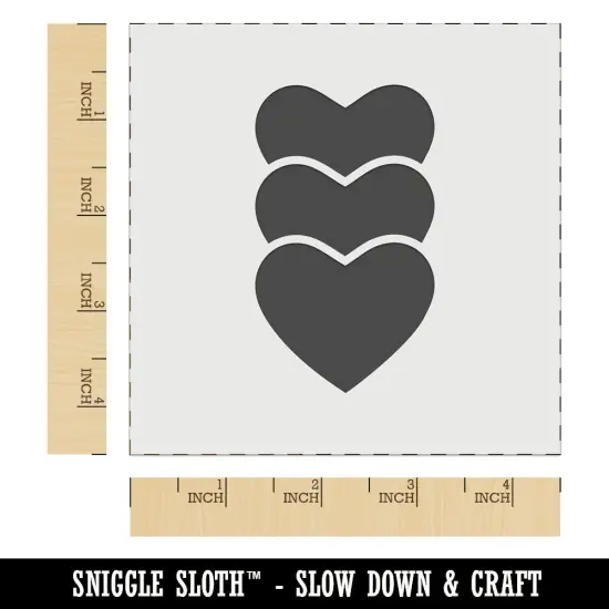 Heart Love Trio Wall Cookie DIY Craft Reusable Stencil {7}