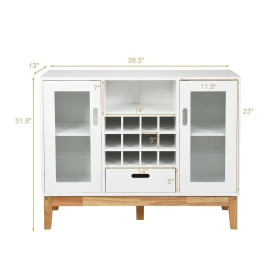 Wood Wine Storage Cabinet Sideboard Console Buffet Server {4}
