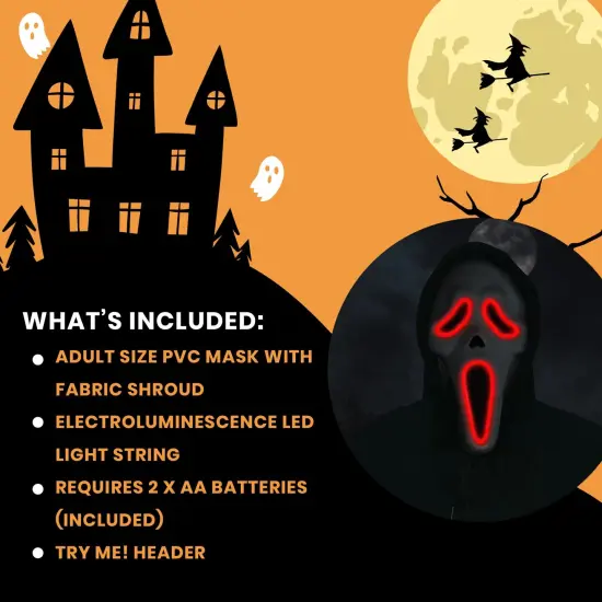 Ghost Face Illumo EL Light-Up Costume Mask {4}